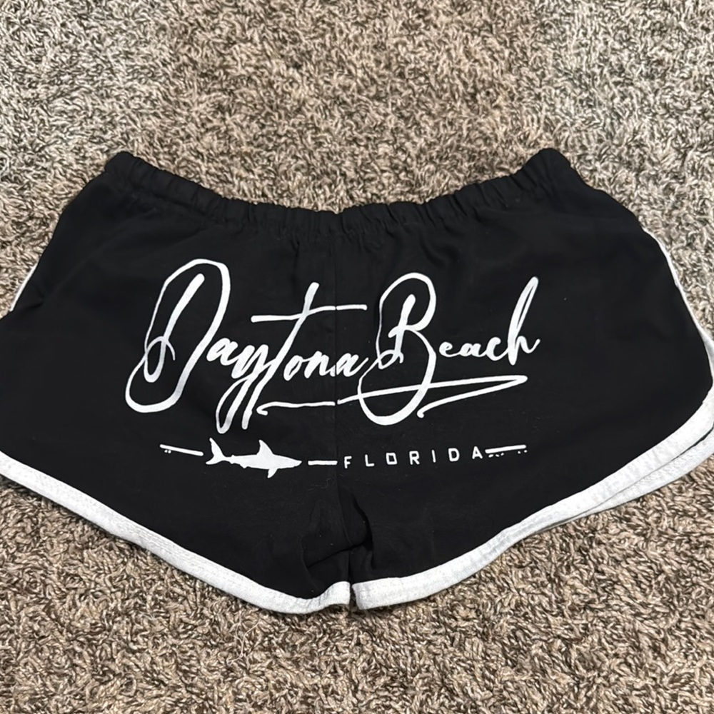 Black Athletic Shorts with Daytona Beach Design
